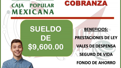 ¡VACANTE DISPONIBLE! EN CAJA POPULAR MEXICANA- Sede Tepeaca, Puebla; para Gestor de Cobranza, con un SUELDO DE $9,600.00 al mes