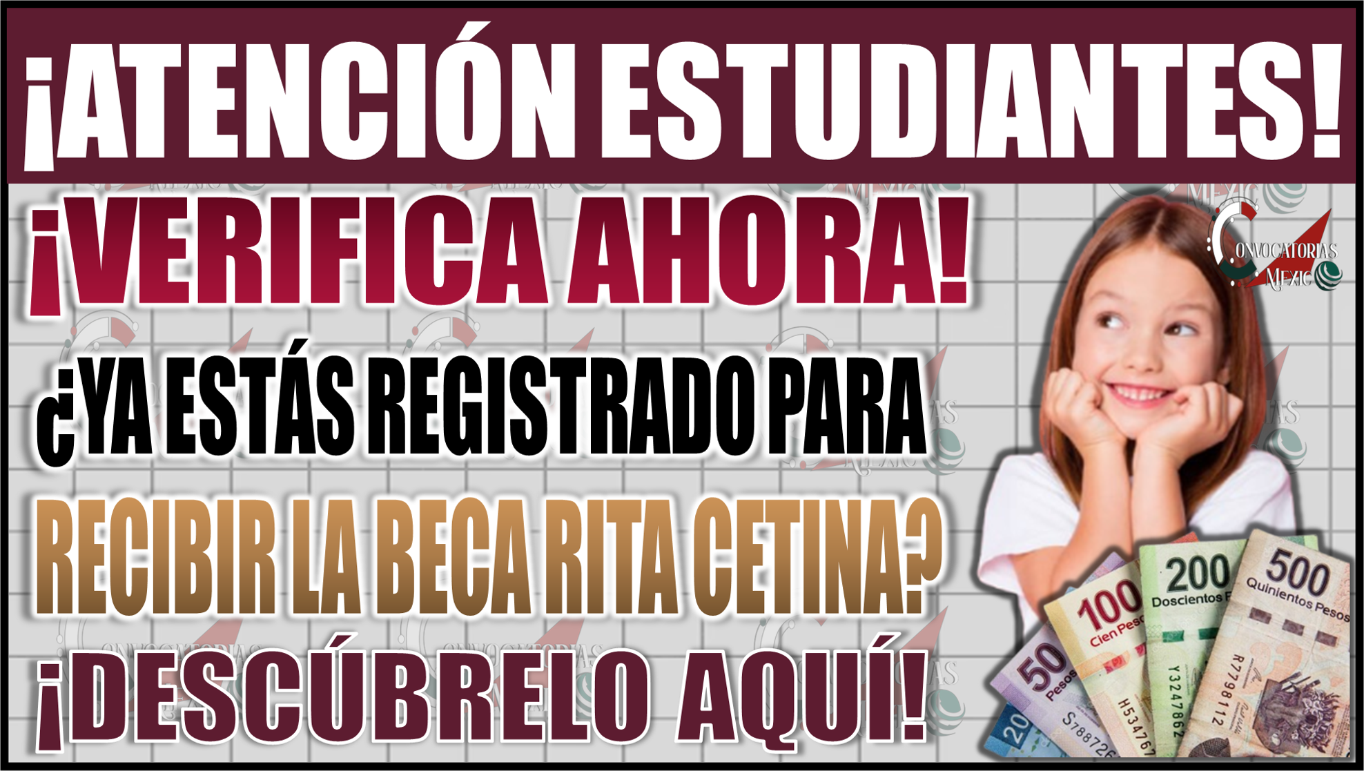 ¡Verifica ahora! ¿Ya estás registrado para recibir la Beca Rita Cetina? Descúbrelo aquí