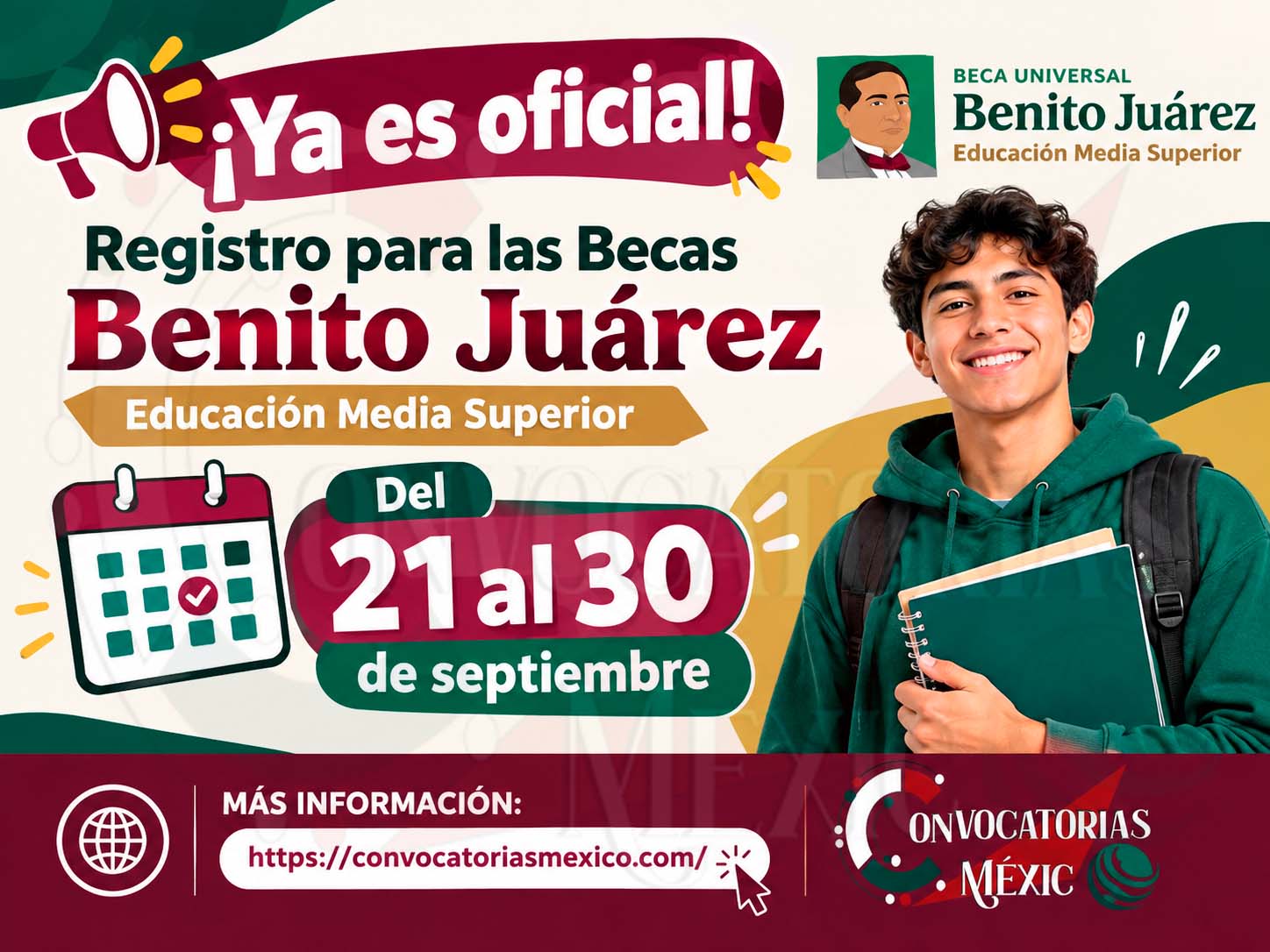¡Ya es oficial! Esta es la fecha de Registro para las Becas Benito Juárez de Educación Media Superior