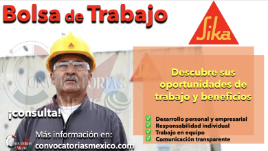 ¿Encuentra el empleo que estás buscando? Consulta la bolsa de trabajo de “Sika” y comienza a construir un futuro