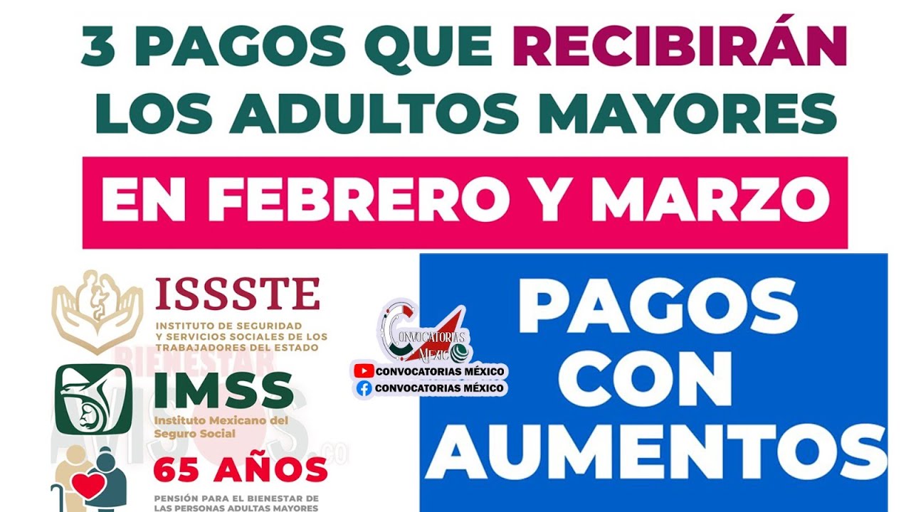 ✅ ATENCIÓN ➡️ Adultos Mayores 2023 Pensión Bienestar, Pensión IMSS, Pensión ISSSTE RECIBIRÁN 3 PAGOS