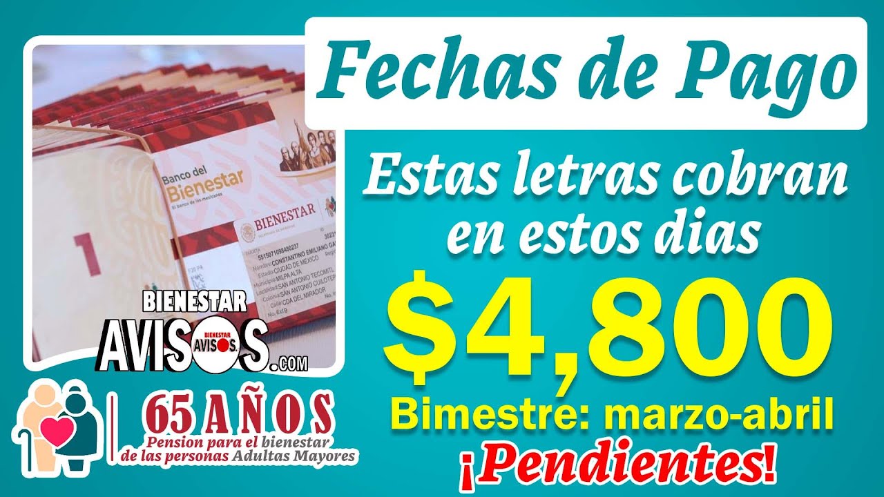 ✅🔔¡ADULTOS MAYORES! 💸😱 Estas Letras COBRAN PRIMERO en los Siguientes Días sus $4,800