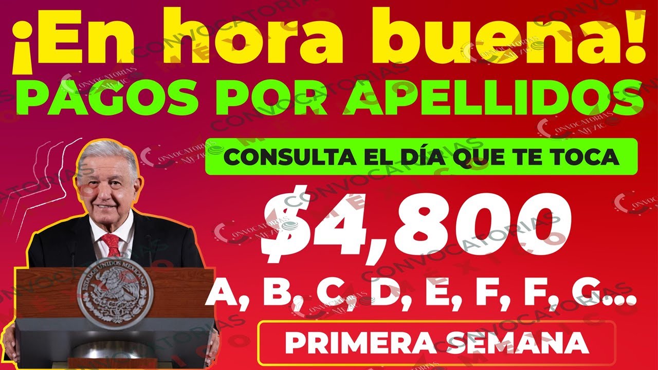 🥳🤑¡¡CALENDARIO DE PAGOS POR APELLIDOS EN MAYO, PENSIÓN BIENESTAR 2023!!🥳🤑